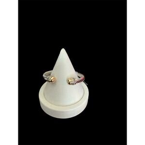 Two Tone Cable Bracelet with Gold Tips